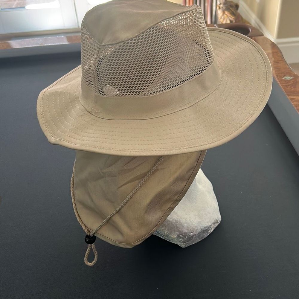 Khaki Sun Hat w/Neck Flap